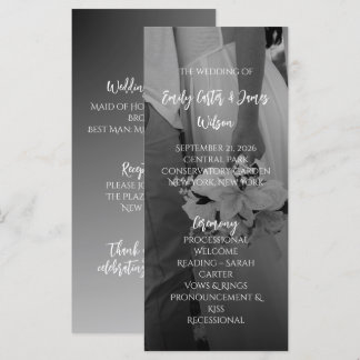 Elegant Svart Och Vitt Bröllop Program