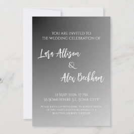 Elegant Svart Och Vitt Bröllopsinbjudan 2.0 Inbjudningar
