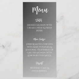 Elegant Svart Och Vitt Bröllopsmeny Meny
