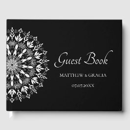Elegant svart och vitt, enkelt klassiskt gästböcker
