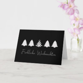 Elegant svart och vitt God jul träd Kort