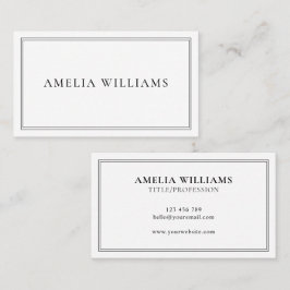 Elegant Svart och Vitt Minimalistisk Professionell Visitkort