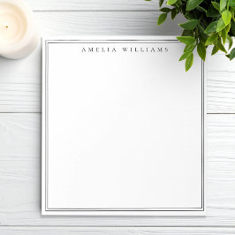 Elegant Svart och Vitt Minimalistisk Två Kant Anteckningsblock