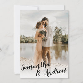 Elegant, svart och vitt, minimalistiskt foto bröll inbjudningar