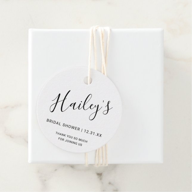 Elegant Svart och Vitt Modern Bröllopsfest Gåvor Etiketter (På plats)