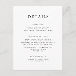 Elegant svart och vitt modern klassiker tilläggskort