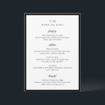 Elegant Svart och Vitt Monogram Modern Bröllop Meny<br><div class="desc">Moderna bröllopsmenyer med en ren design med serif- och script-typsnitt.</div>
