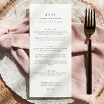 Elegant svart och vitt skript Bröllop Meny<br><div class="desc">Elegant,  svart och vitt Bröllop-meny</div>