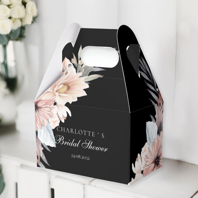 Elegant svart & pastell boho bröllopsfest  presentaskar (Elegant Black & Pastel Boho Bridal Shower Favor Boxes)
