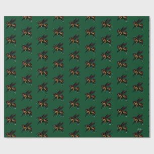 Elegant svart Pegasus vintage karusellhäst Presentpapper