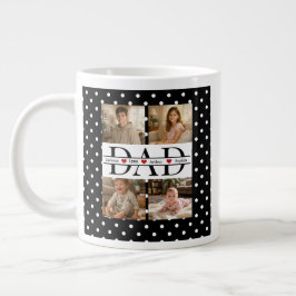 Elegant svart prickig skräddarsydd faderpresent m Jumbo Mugg