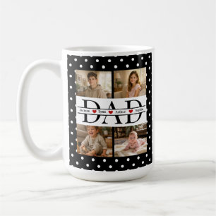 Elegant svart prickig skräddarsydd faderpresent m Kaffemugg