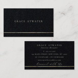 Elegant svart professionell guldrand visitkort