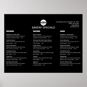 Elegant Svart Professionell Restaurang Logotyp Men Poster
