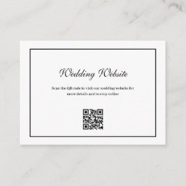 elegant svart ram QR-kod bröllop webbplats Tilläggskort