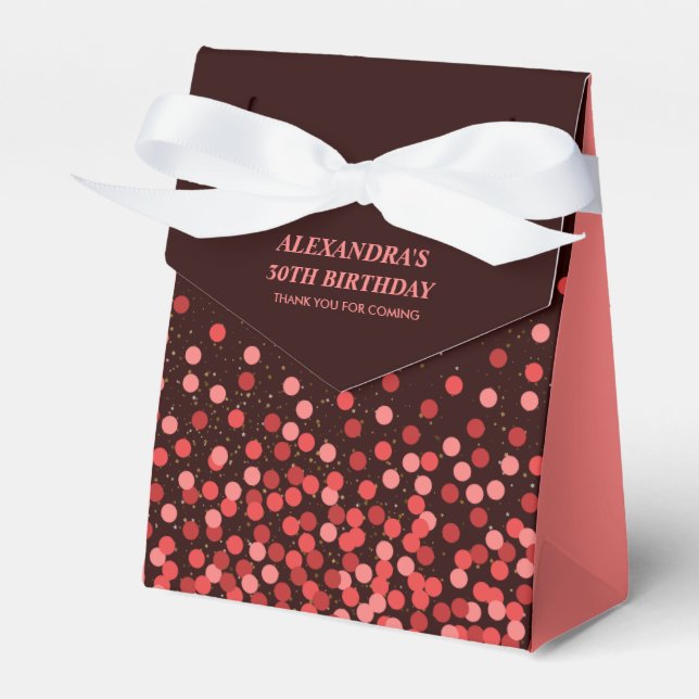 Elegant Svart Röd Konfetti Tack Presentaskar (Framsidan Sidan)