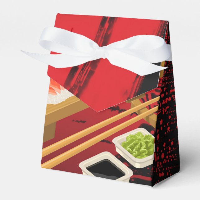 Elegant Svart & Röd Sushi Modern Stil Presentaskar (Framsidan Sidan)
