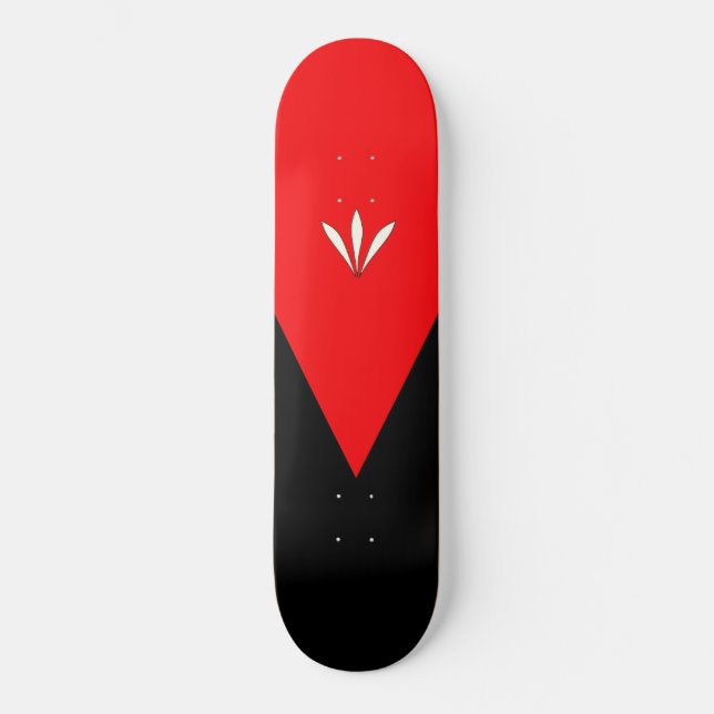 Elegant Svart & Röd Triangel Mini Skateboard Bräda 18,5 Cm (Framsida)
