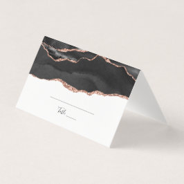 Elegant svart rosé glitter vikt platshållare kort