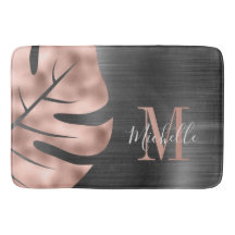 Elegant svart roséguld palmbladmonogram