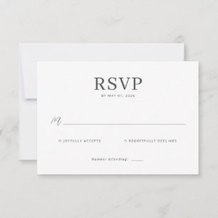 Elegant Svart RSVP-kort OSA Kort