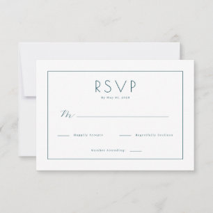 Elegant Svart RSVP-kort OSA Kort