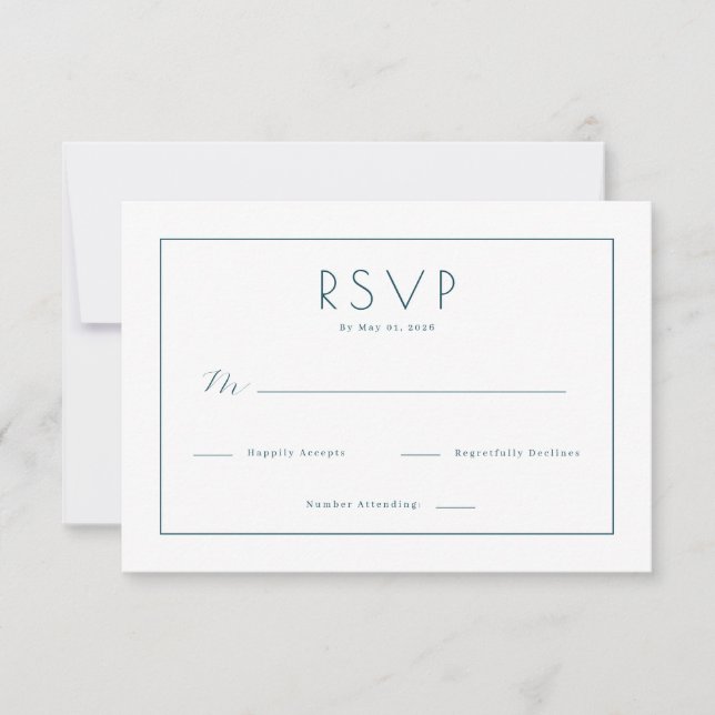 Elegant Svart RSVP-kort OSA Kort (Framsida)