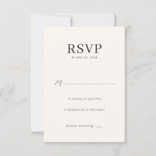 Elegant Svart RSVP-kort OSA Kort