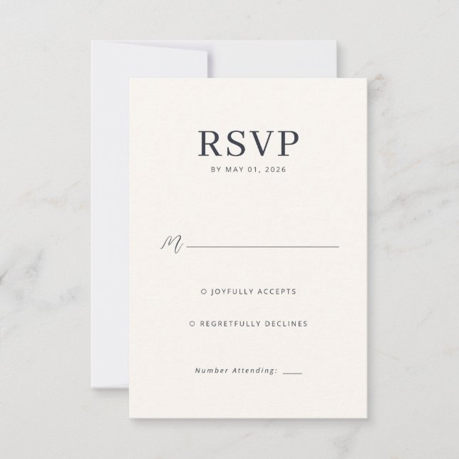 Elegant Svart RSVP-kort OSA Kort (Framsida)