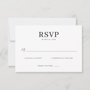 Elegant Svart RSVP-kort OSA Kort