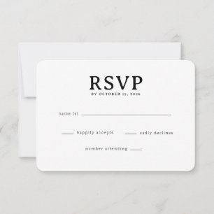 Elegant svart RSVP-kort OSA Kort