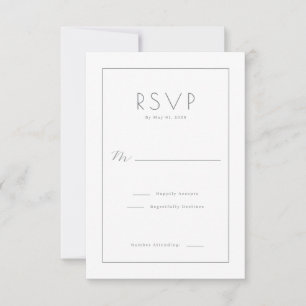 Elegant svart RSVP-kort OSA Kort