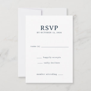Elegant svart RSVP-kort OSA Kort