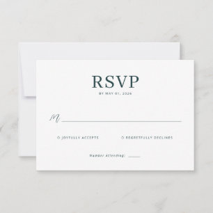Elegant svart RSVP-kort OSA Kort
