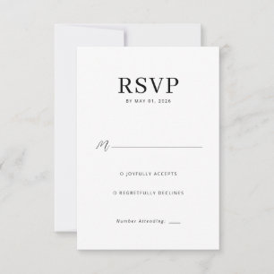 Elegant Svart RSVP-kort OSA Kort