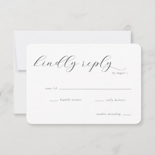 Elegant svart RSVP-kort OSA Kort