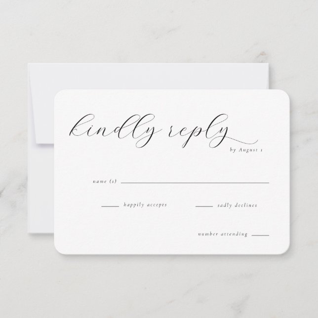 Elegant svart RSVP-kort OSA Kort (Framsida)