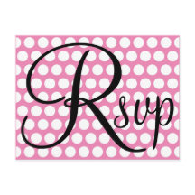 Elegant svart RSVP rosa och vit prickig