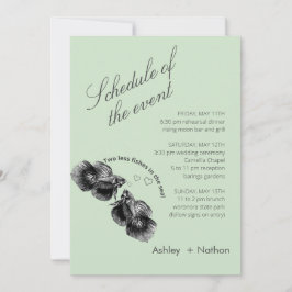 Elegant svart salvia akvarell fisk bröllop inbjudningar