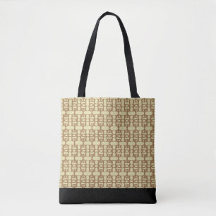Elegant svart, sand & brun mönster tygkasse