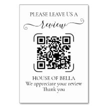 Elegant svart script QR-kod affärsrecension