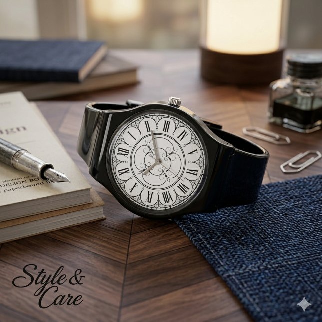 Elegant svart silikonrem Minimalistisk klocka (Elegant Black Silicone Strap Minimalist Watch)