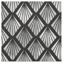 Elegant svart silverfläkt diamant Art Deco