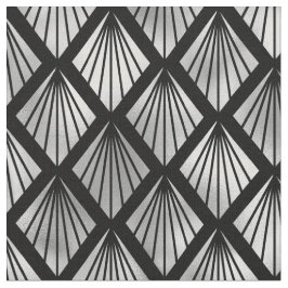 Elegant svart silverfläkt diamant Art Deco Tyg