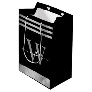 Elegant svart silverrandig monogramstil
