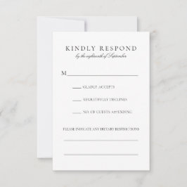 Elegant Svart skript Dietrestriktioner Bröllop OSA Kort