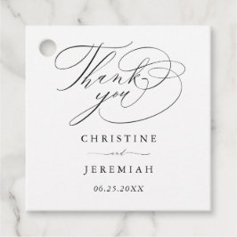 Elegant Svart skript, minimalistisk Bröllop Gåvor Etiketter