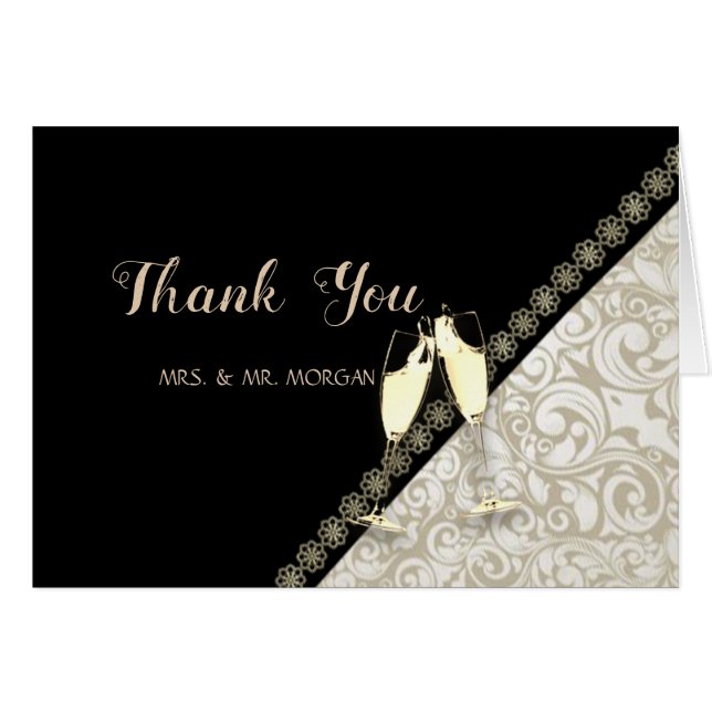 Elegant svart,Skugga OBS Kort (Framsidan Horizontal)