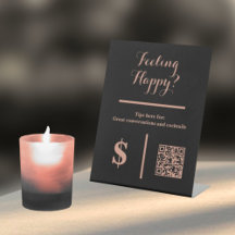 Elegant svart spets Dricks till din bartender QR-k