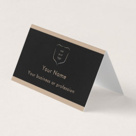 Elegant svart & tan logotyp QR-kod professionell Visitkort